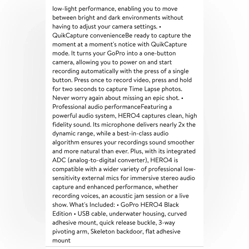 NEW NIB GOPRO 4 BLACK EDITION 4K DESCRIPTION IN PHOTOS